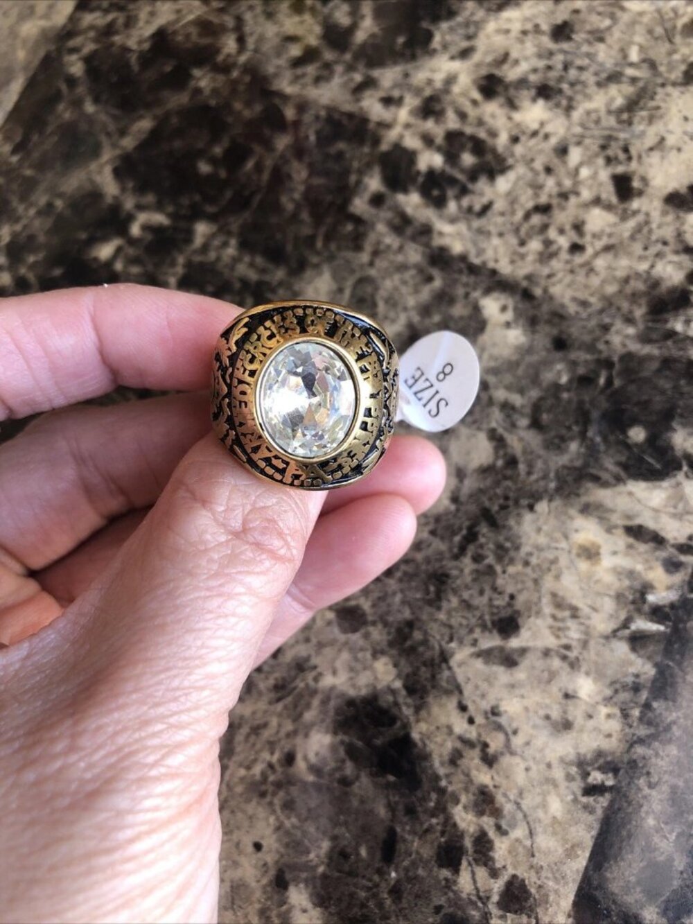 Gold And Black Plated Philippines Class Ring Size 8